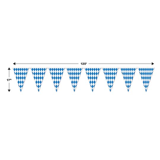 Blue & White Oktoberfest Pennant Banner
